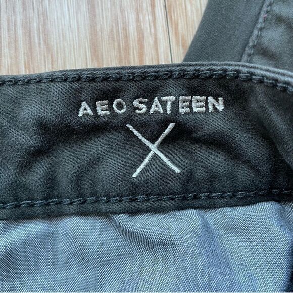 American Eagle Dark Grey/Green Jeggings - Size: 6 Regular - Picture 5 of 9